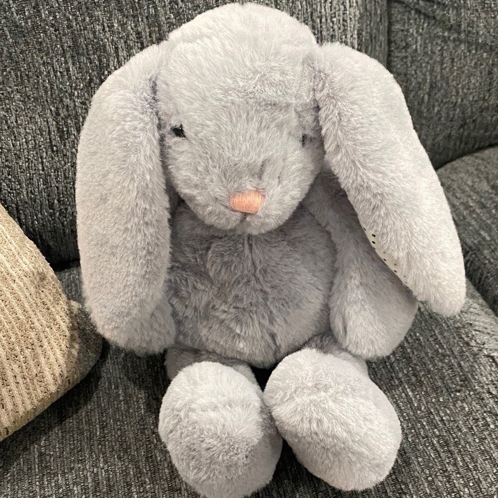 Manhattan Toy Gray Plush Bunny Rabbit Lovey Stuffed Animal